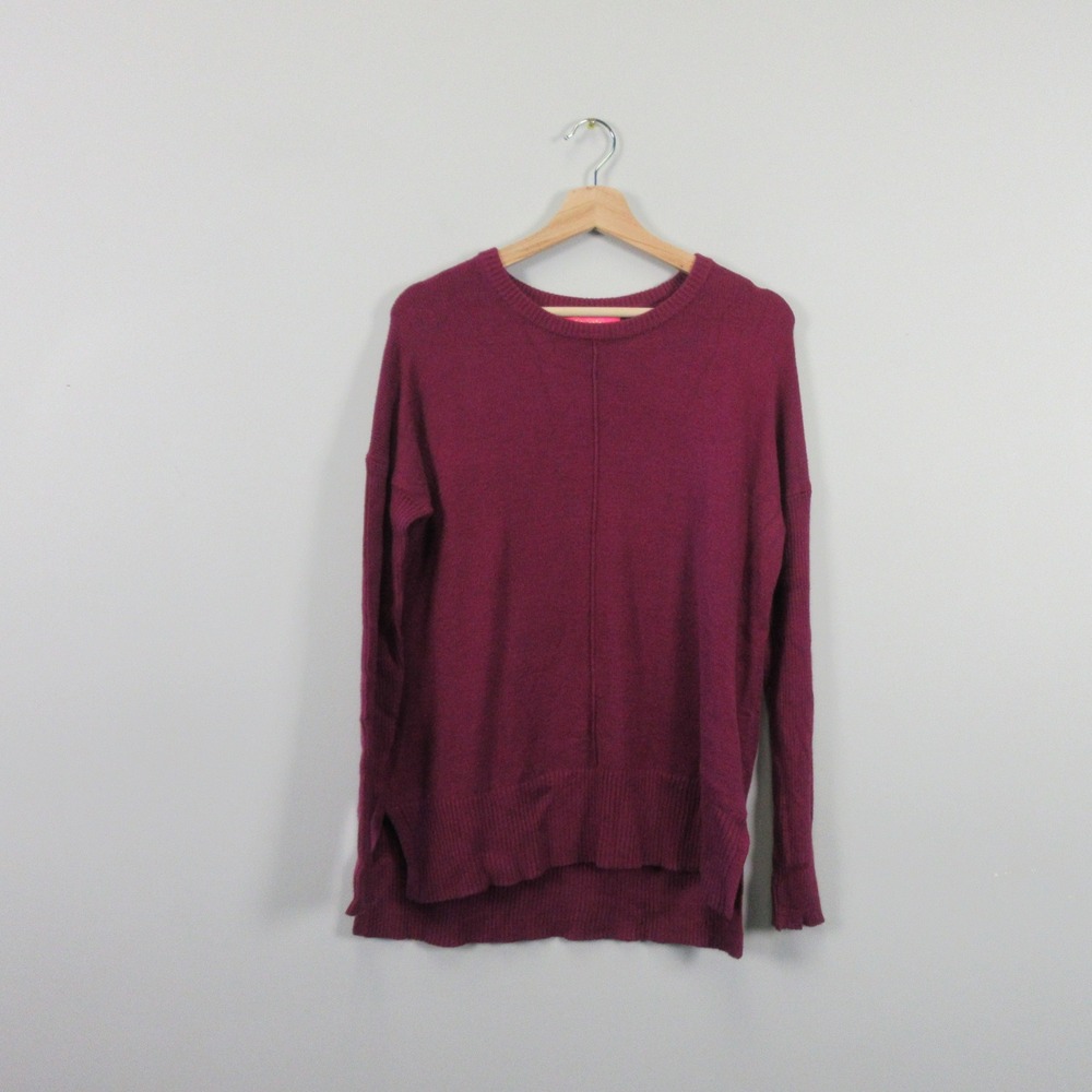 Lilly Pulitzer Mavie Womens Sweater Knit Long Sleeve Burgundy Size S